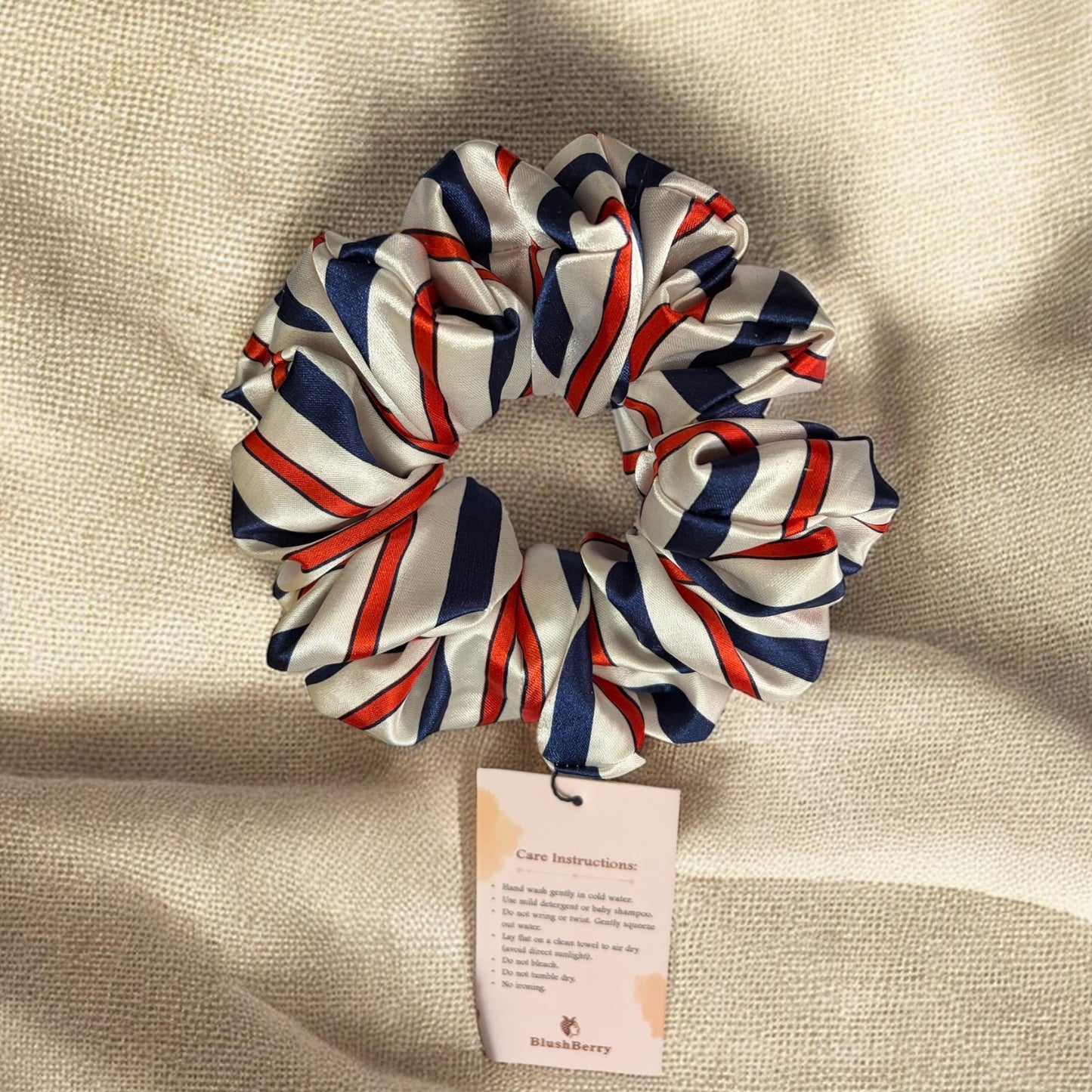 America flag colors, Pure Mulberry Silk Scrunchie – 20 Momme | 5.5"